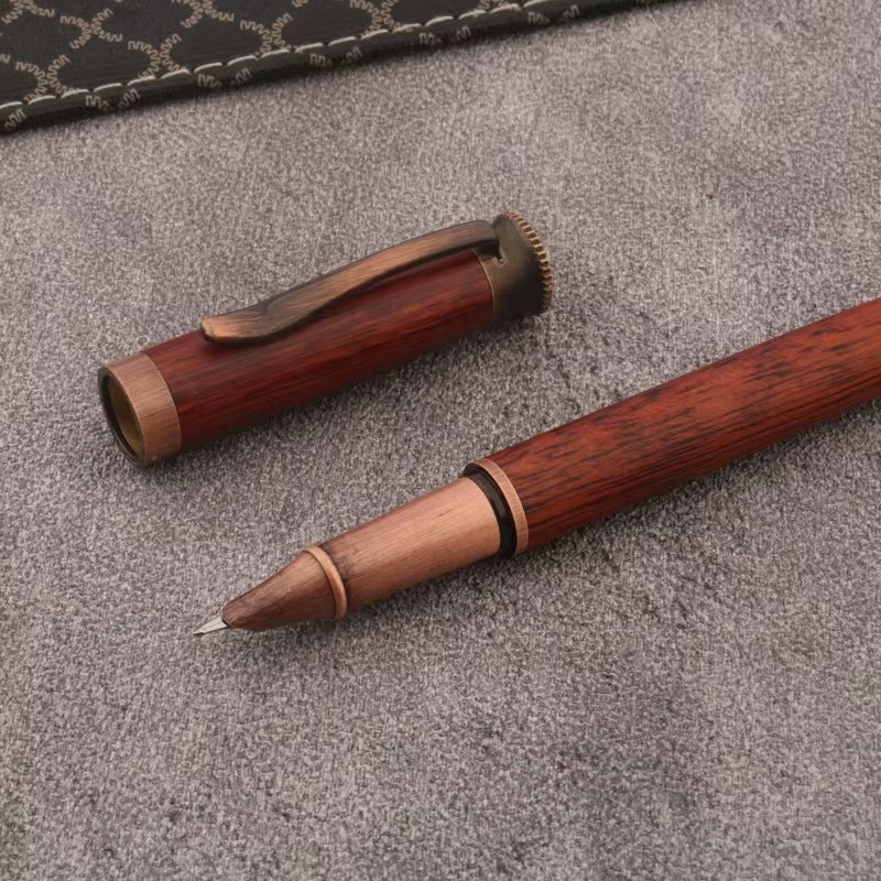Cozyn Cinnabar Wood & Brass Fountain Pen