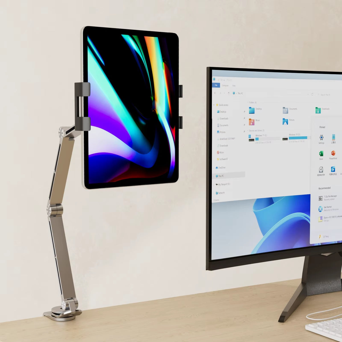 Cozyn Cobalt 3-Arm Clamp Tablet Holder