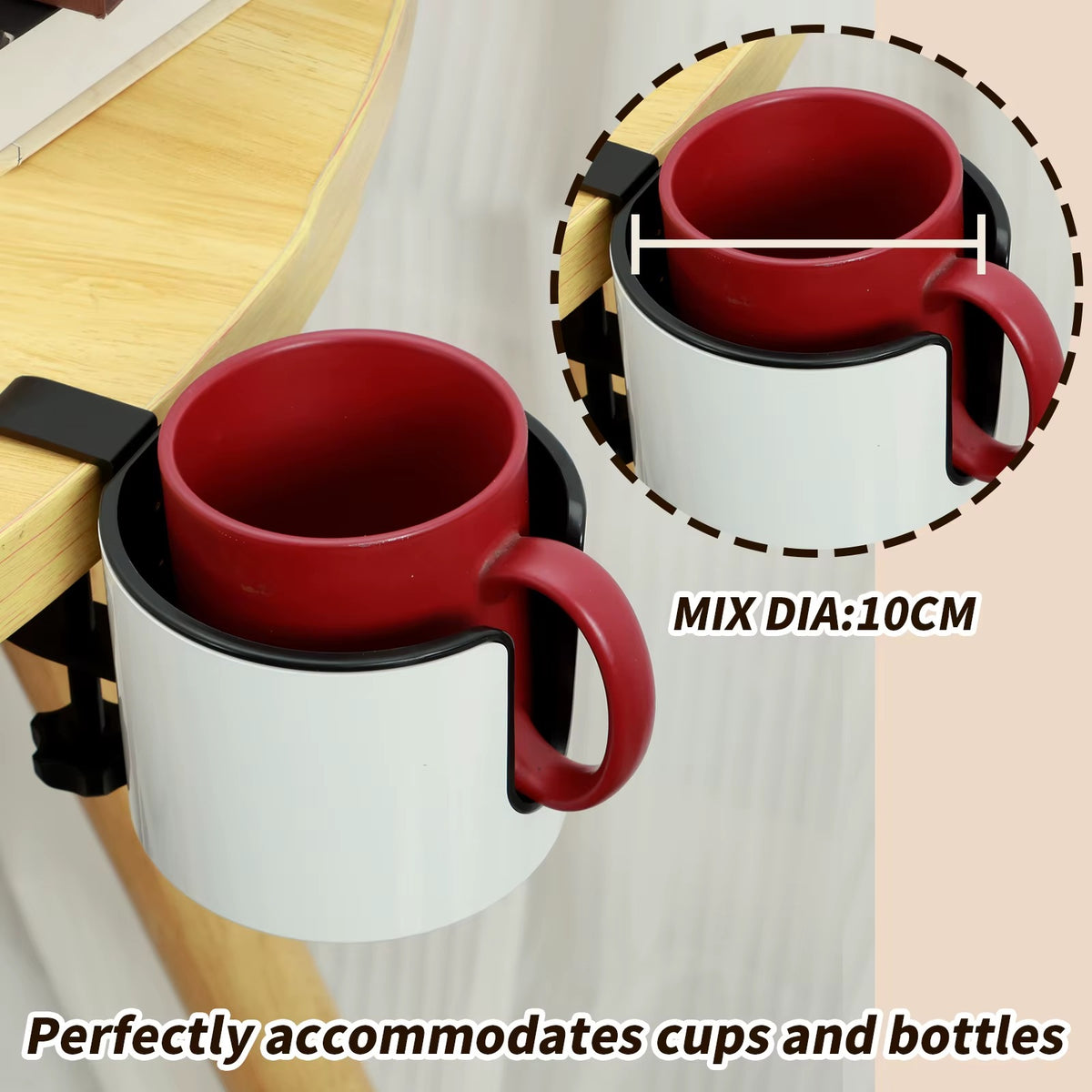 Cozyn Ledge Clamp-On Cup & Headphone Holder