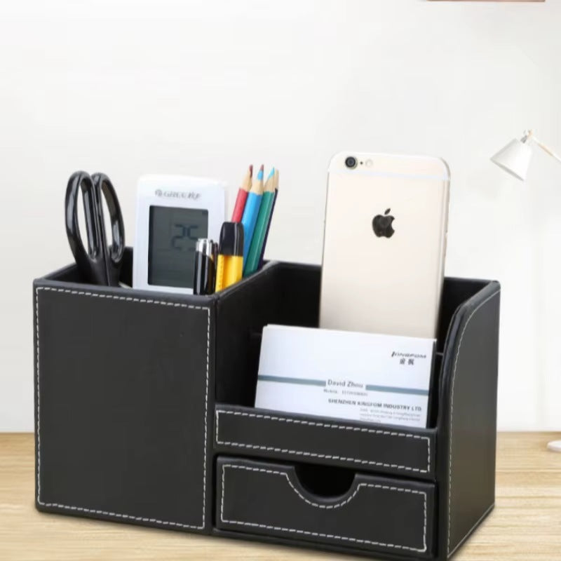 Cozyn Onyx Stitched Desk Caddy