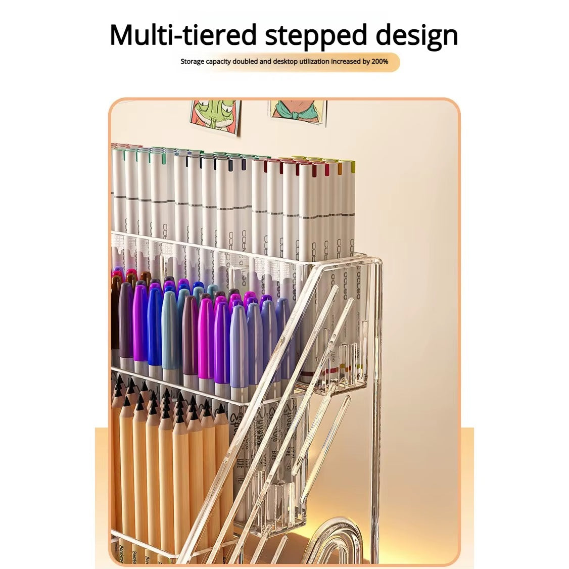 Cozyn Quartz Stepped Acrylic Pen Rack